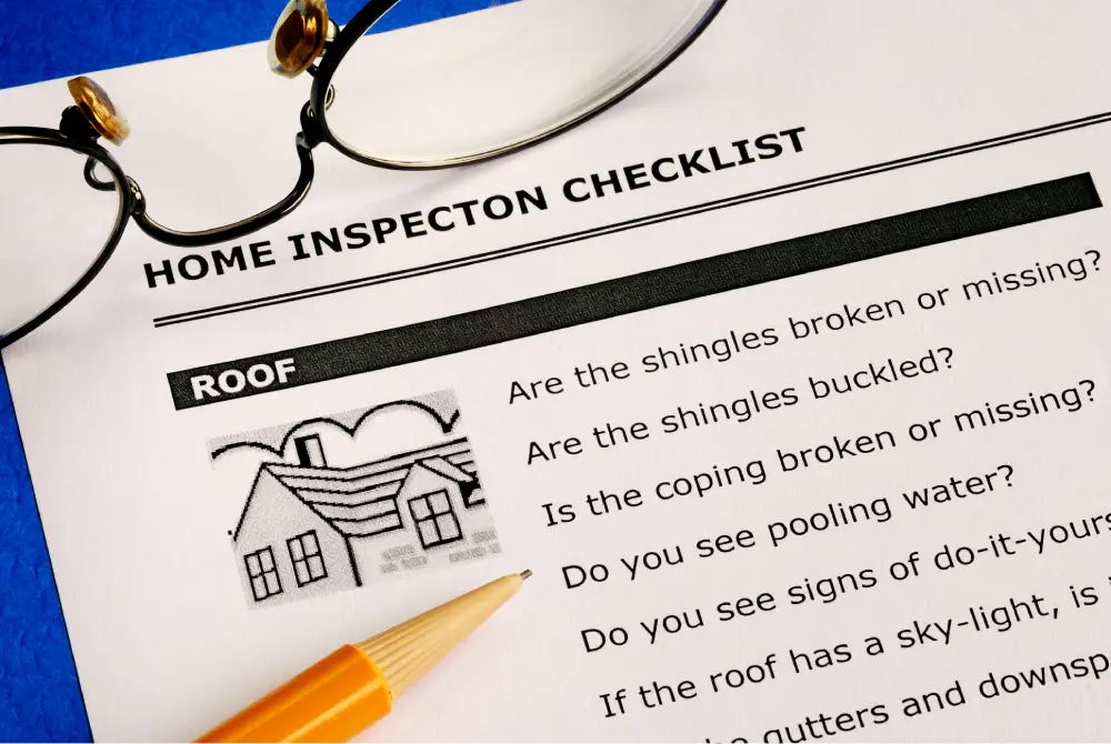 Residential home exterior prepared for inspection